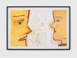 A Relationship 2 Yellow Profiles by Rose Wylie contemporary artwork works on paper