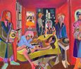 Intellectual Seance in Red by Armin Boehm contemporary artwork Painting