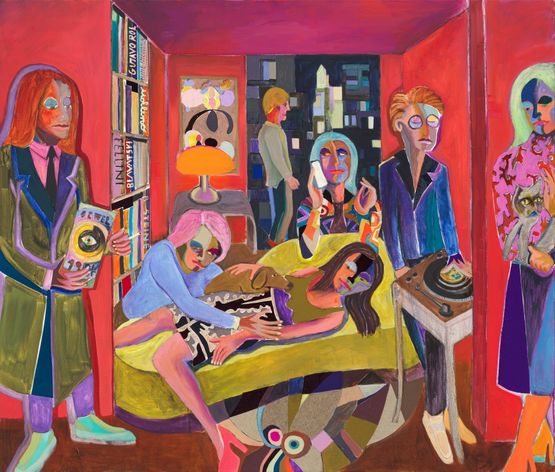 Intellectual Seance in Red by Armin Boehm contemporary artwork Painting