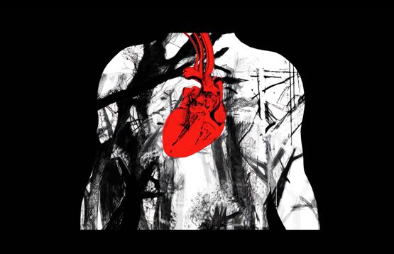 The Heart a Red Circle by Abed Al Kadiri contemporary artwork Moving Image