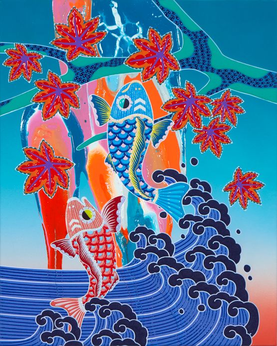 Flowing Carp by Kohei Kyomori contemporary artwork Painting