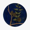 Untitled Green Leaves Royal Blue Background by Frank Walter contemporary artwork Painting