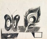 Untitled Butterfly and Leaf by Arshile Gorky contemporary artwork works on paper