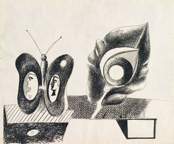 Untitled Butterfly and Leaf by Arshile Gorky contemporary artwork Works on Paper