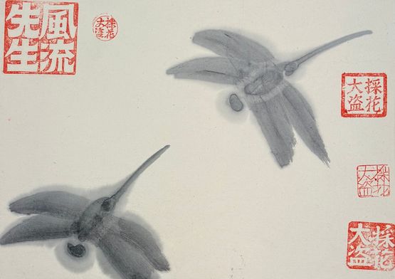 2 Dragonflies by Walasse Ting contemporary artwork Works on Paper