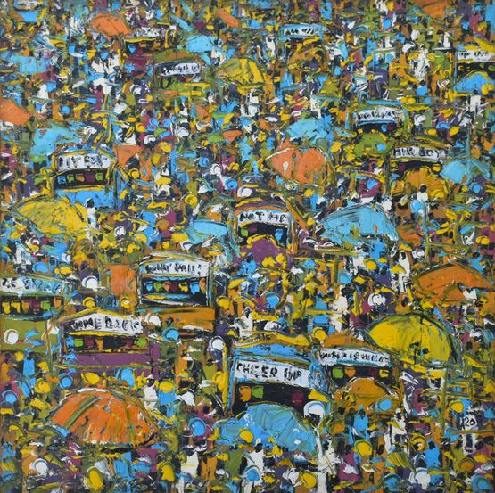 Lorry Station HSE2520 by Professor Ablade Glover contemporary artwork Painting