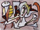 Composicion con figura animal by Oswaldo Vigas contemporary artwork painting