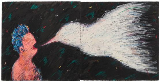 Storyteller Diptych by Tony Wong contemporary artwork Works on Paper