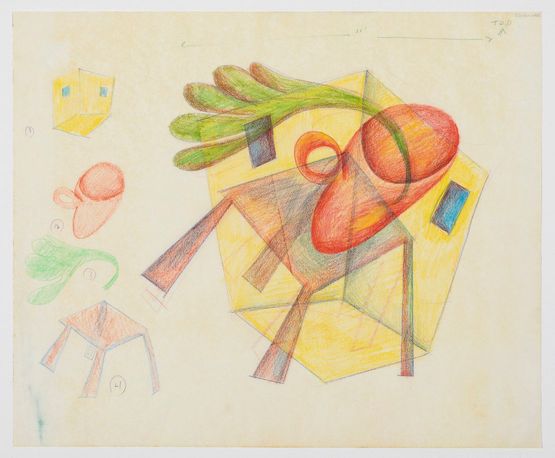 Study for Body and Soul by Elizabeth Murray contemporary artwork Drawing