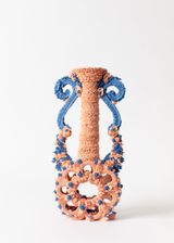 Suspiciously Beautiful Peach Perforated Urn by Ebony Russell contemporary artwork sculpture