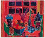 Laughing Cat Frankel and Mandarin by Tal R contemporary artwork painting