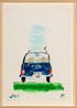 Old Volvo with tiny bird by Jenny Watson contemporary artwork Painting