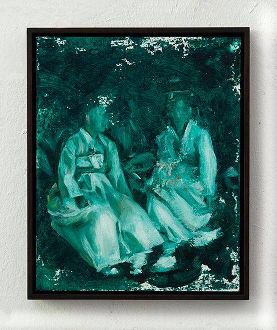 The Chat by Helena Parada Kim contemporary artwork Painting