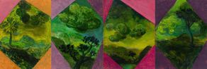Four Sections from Clarks Myriorama en verdaille by Tony Clark contemporary artwork Works on Paper