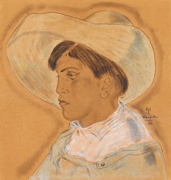 Jeune mexicain au chapeau by Leonard Tsuguharu Foujita contemporary artwork Painting