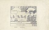 Drawing Composition of a Pichhvai painting  Rasa Lila part of her research Painted Pichhvais of Nathadwara by Nilima Sheikh contemporary artwork drawing