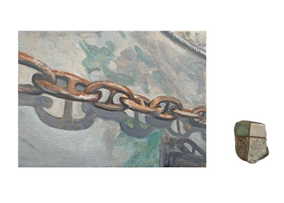 Notes from the Ship-Breaking Yard chains by Bhasha Chakrabarti contemporary artwork Painting