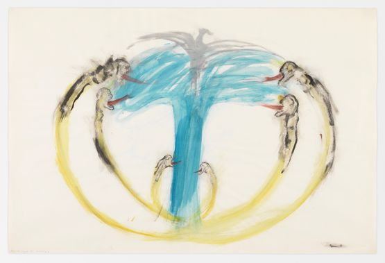 Bomb Dove and Victims by Nancy Spero contemporary artwork Painting