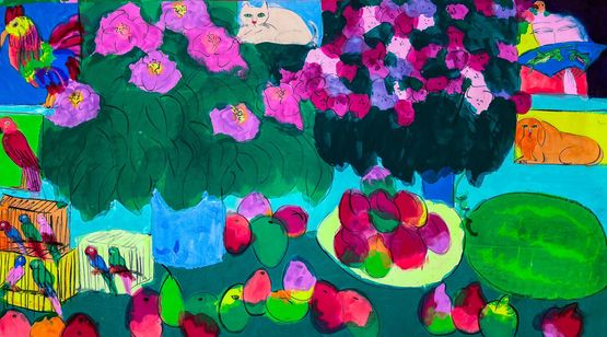A Brimming Garden by Walasse Ting contemporary artwork Painting