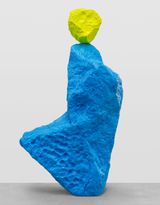 yellow blue monk by Ugo Rondinone contemporary artwork sculpture