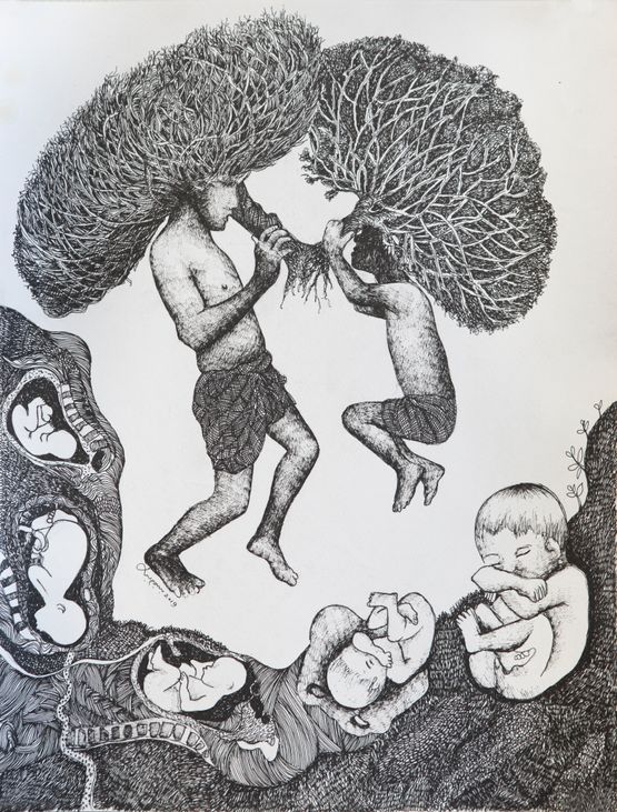 Go Back to Roots 20 by Joydeb Roaja contemporary artwork Painting