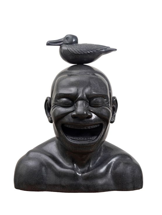 Dumb Bird by Yue Minjun contemporary artwork Sculpture