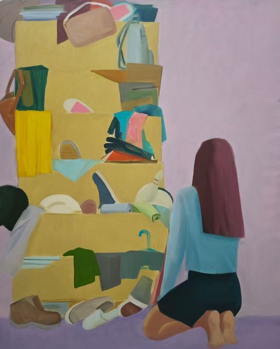 The One Who Sorts Out The Past by Meng Yangyang contemporary artwork Painting