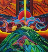 Vigorous Blue of the Sleeping Sun by Wang Su contemporary artwork painting