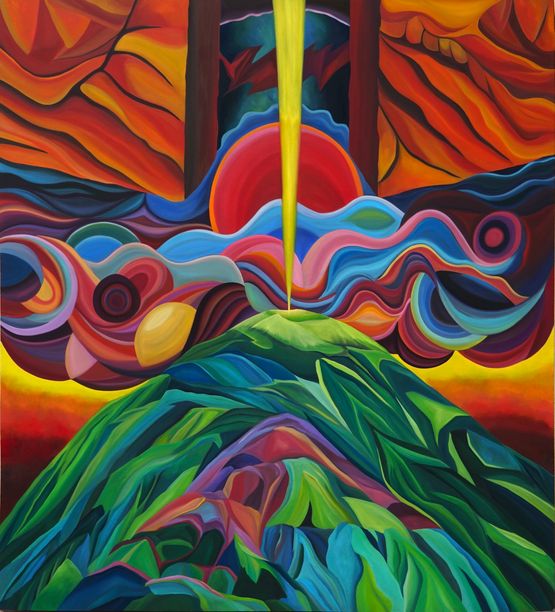 Vigorous Blue of the Sleeping Sun by Wang Su contemporary artwork Painting