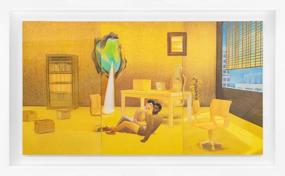 Home Sweet Home Backyard Golden House 1 RAW by Mak2 contemporary artwork Works on Paper