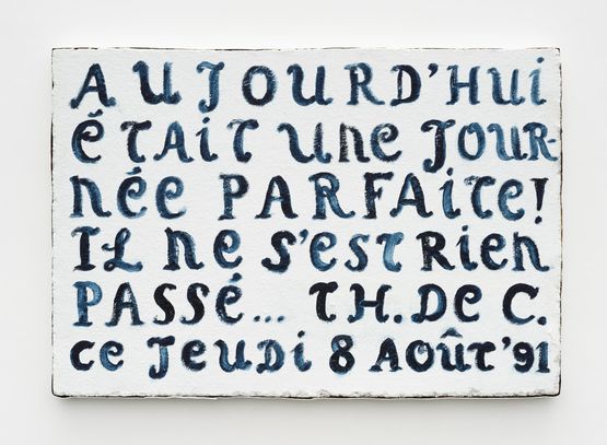 Only Words Aujourdhui etait une journee parfaite... by Thierry De Cordier contemporary artwork Painting