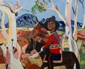 Royal self-portrait by Vincent Namatjira contemporary artwork Painting