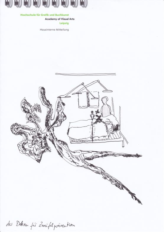 der Dekan fur Zweifelpravention by Peter Piller contemporary artwork Works on Paper