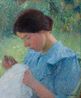 Jeune femme cousant by Henri Martin contemporary artwork Painting