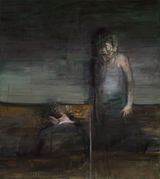 Two figures Up and Down by Nikos Aslanidis contemporary artwork painting