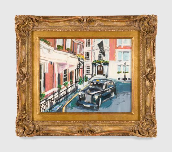 London taxicab at Dukes Hotel London England by Karen Kilimnik contemporary artwork Painting