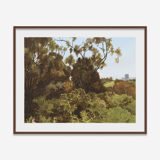 View of downtown Los Angeles by Jake Longstreth contemporary artwork Works on Paper