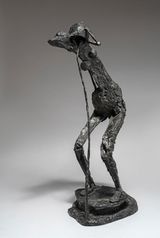 Woman standing with jug or Danaide by Robert Couturier contemporary artwork sculpture