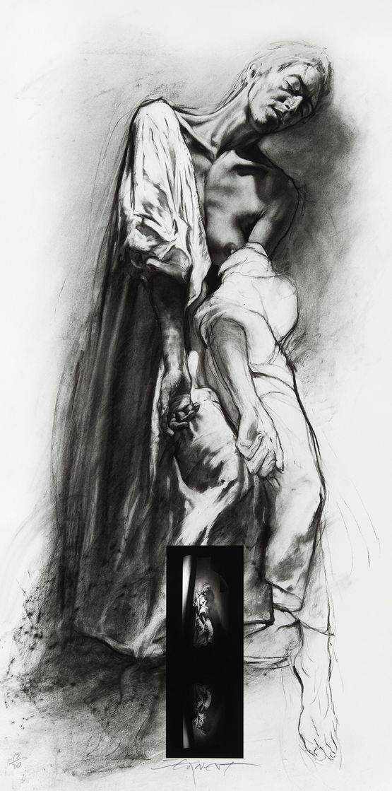 Extases 4 Marie de lIncarnation by Ernest Pignon-Ernest contemporary artwork Print