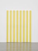 Peinture acrylique sur tissu raye blanc et jaune dor by Daniel Buren contemporary artwork painting