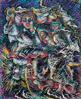 Cycling Series - Come Rain or Shine by Luo Zhongli contemporary artwork painting