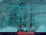 Untitled Ship Blue Lightening by Whitney Bedford contemporary artwork painting