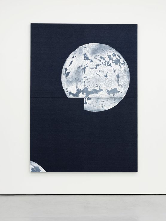 Fractured Natural Sign Some stood motionless frozen by the moon whilst others were frantically making signs by Ryan Gander contemporary artwork Painting