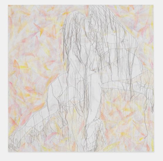White Kiss - RFGA by Ghada Amer contemporary artwork Textile