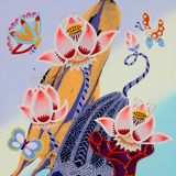 Flowing Lotus S4 1 by Kohei Kyomori contemporary artwork mixed media painting