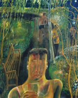 Park Bench by Alvin Ong contemporary artwork painting