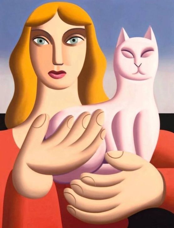 Madona con Gato de Yeso by Juan De La Rica contemporary artwork Painting