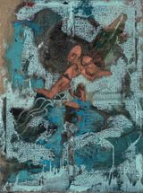 Sparrow and Woman by Yissho Oh contemporary artwork drawing painting sculpture works on paper