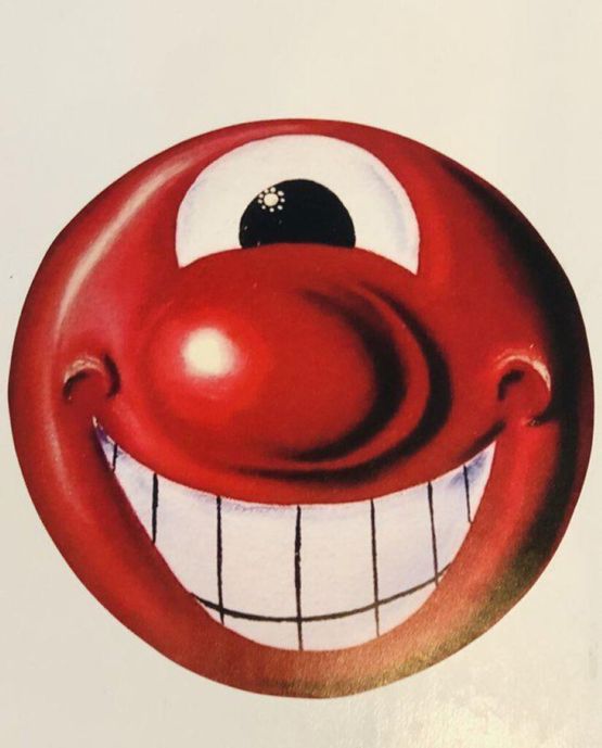 Red Smiley Face by Kenny Scharf contemporary artwork Print