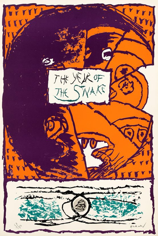 The Year of The Snake by Pierre Alechinsky contemporary artwork Print